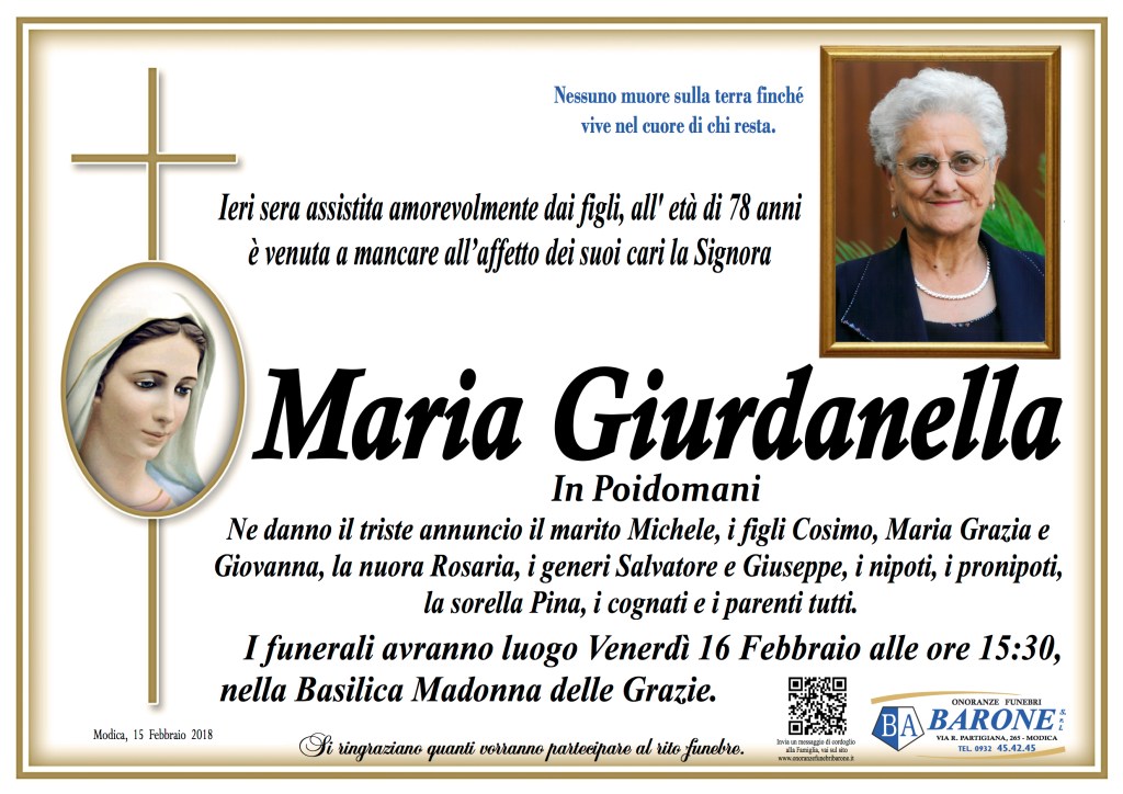 Necrologi: Maria Giurdanella - Ragusa Oggi