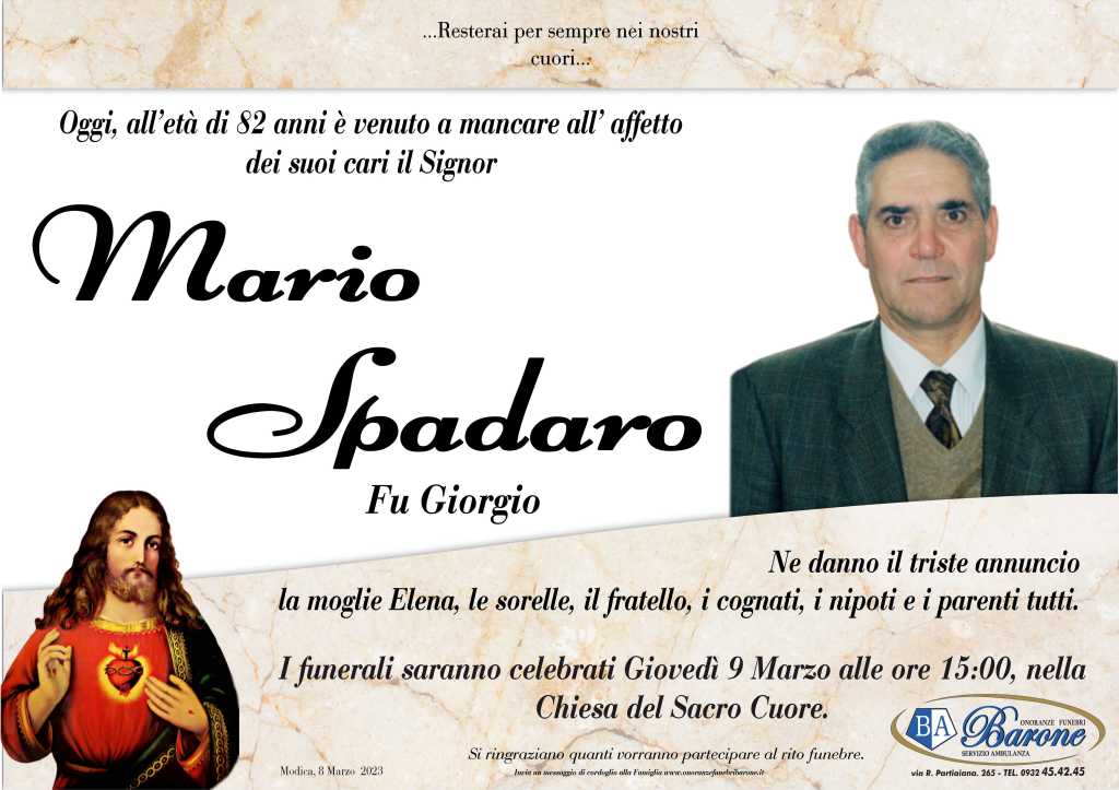 Necrologi: Mario Spadaro - Ragusa Oggi