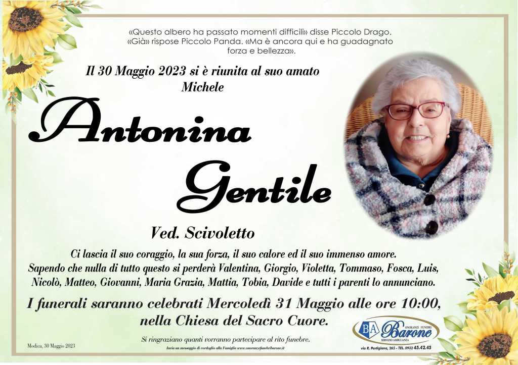 Necrologi: Antonina Gentile - Ragusa Oggi